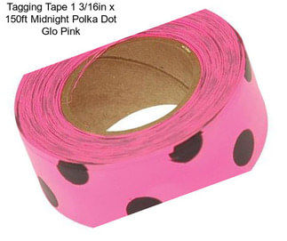 Tagging Tape 1 3/16in x 150ft Midnight Polka Dot Glo Pink