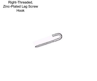Right-Threaded, Zinc-Plated Lag Screw Hook