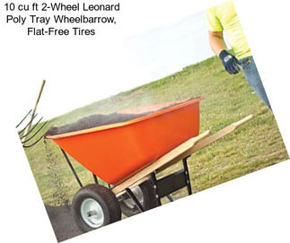10 cu ft 2-Wheel Leonard Poly Tray Wheelbarrow, Flat-Free Tires