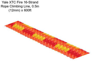 Yale XTC Fire 16-Strand Rope Climbing Line, 0.5in (12mm) x 600ft