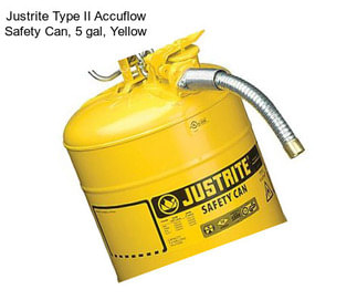 Justrite Type II Accuflow Safety Can, 5 gal, Yellow