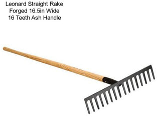 Leonard Straight Rake Forged 16.5in Wide 16 Teeth Ash Handle