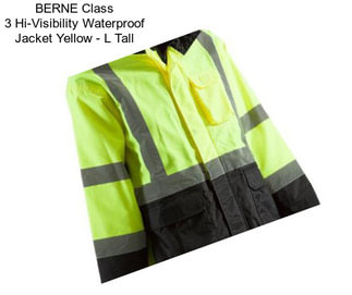 BERNE Class 3 Hi-Visibility Waterproof Jacket Yellow - L Tall
