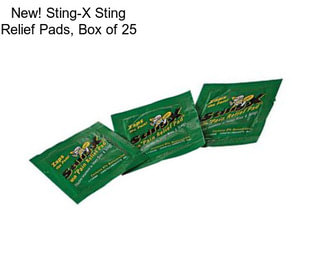 New! Sting-X Sting Relief Pads, Box of 25