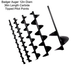 Badger Auger 12in Diam 36in Length Carbide Tipped Pilot Points