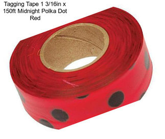 Tagging Tape 1 3/16in x 150ft Midnight Polka Dot Red