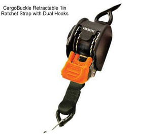 CargoBuckle Retractable 1in Ratchet Strap with Dual Hooks