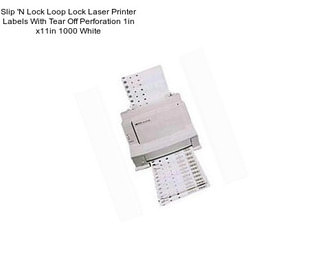 Slip \'N Lock Loop Lock Laser Printer Labels With Tear Off Perforation 1in x11in 1000 White