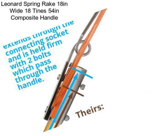 Leonard Spring Rake 18in Wide 18 Tines 54in Composite Handle