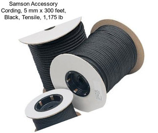 Samson Accessory Cording, 5 mm x 300 feet, Black, Tensile, 1,175 lb