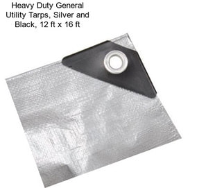 Heavy Duty General Utility Tarps, Silver and Black, 12 ft x 16 ft