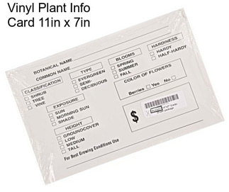 Vinyl Plant Info Card 11in x 7in