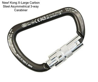 New! Kong X-Large Carbon Steel Asymmetrical 3-way Carabiner