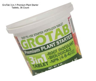 GroTab 3-in-1 Premium Plant Starter Tablets, 36 Count