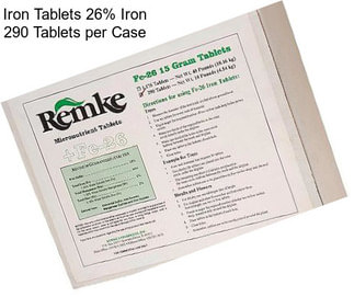 Iron Tablets 26% Iron 290 Tablets per Case