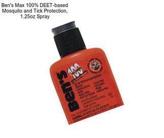 Ben\'s Max 100% DEET-based Mosquito and Tick Protection, 1.25oz Spray
