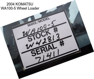 2004 KOMATSU WA100-5 Wheel Loader