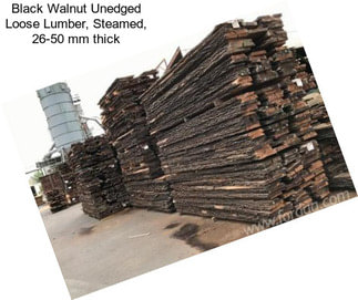 Black Walnut Unedged Loose Lumber, Steamed, 26-50 mm thick