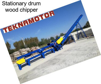 Stationary drum wood chipper