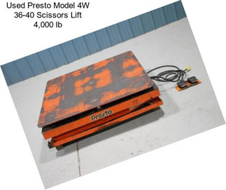 Used Presto Model 4W 36-40 Scissors Lift 4,000 lb