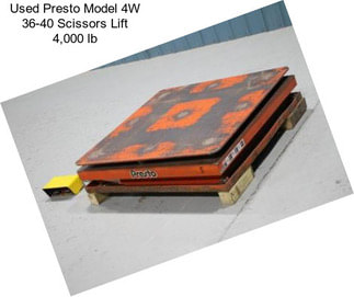 Used Presto Model 4W 36-40 Scissors Lift 4,000 lb