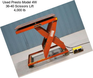 Used Presto Model 4W 36-40 Scissors Lift 4,000 lb