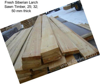 Fresh Siberian Larch Sawn Timber, 25; 32; 50 mm thick