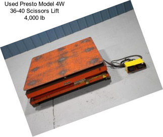 Used Presto Model 4W 36-40 Scissors Lift 4,000 lb