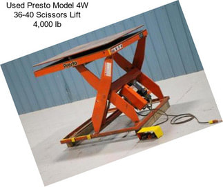 Used Presto Model 4W 36-40 Scissors Lift 4,000 lb