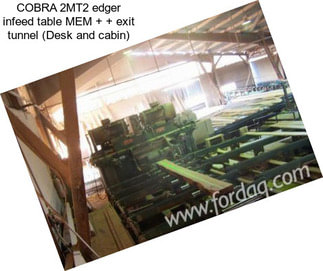 COBRA 2MT2 edger infeed table MEM + + exit tunnel (Desk and cabin)