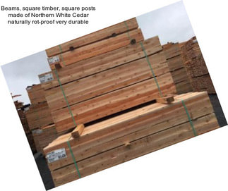 Beams, square timber, square posts made of Northern White Cedar naturally rot-proof very durable