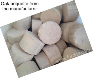 Oak briquette from the manufacturer