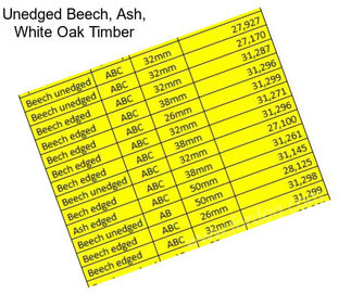 Unedged Beech, Ash, White Oak Timber