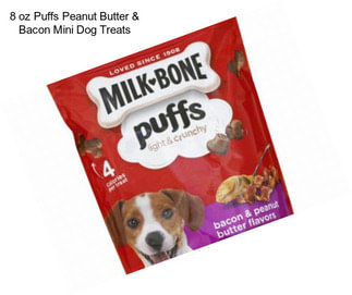 8 oz Puffs Peanut Butter & Bacon Mini Dog Treats