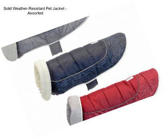 Solid Weather-Resistant Pet Jacket - Assorted