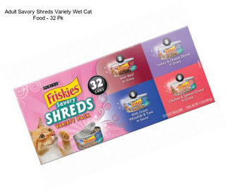 Adult Savory Shreds Variety Wet Cat Food - 32 Pk