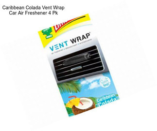 Caribbean Colada Vent Wrap Car Air Freshener 4 Pk