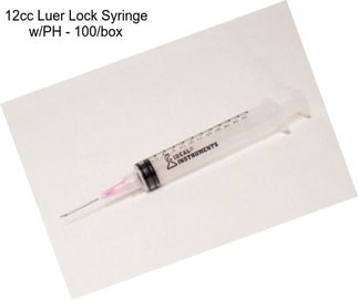 12cc Luer Lock Syringe w/PH - 100/box