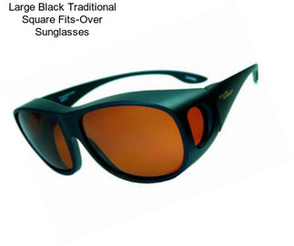 Large Black Traditional Square Fits-Over Sunglasses