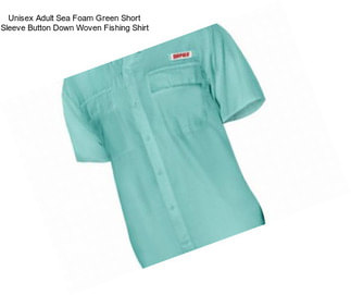 Unisex Adult Sea Foam Green Short Sleeve Button Down Woven Fishing Shirt