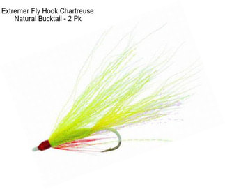 Extremer Fly Hook Chartreuse Natural Bucktail - 2 Pk