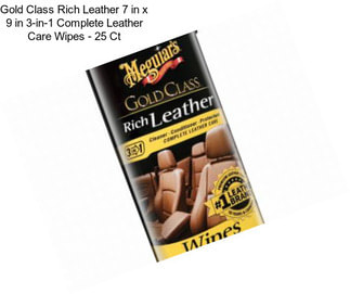 Gold Class Rich Leather 7 in x 9 in 3-in-1 Complete Leather Care Wipes - 25 Ct