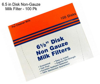 6.5 in Disk Non-Gauze Milk Filter - 100 Pk