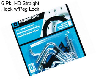 6 Pk. HD Straight Hook w/Peg Lock