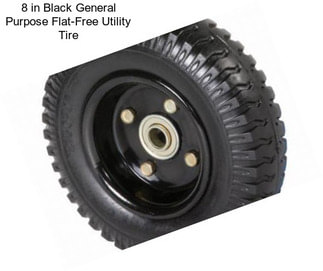 8 in Black General Purpose Flat-Free Utility Tire