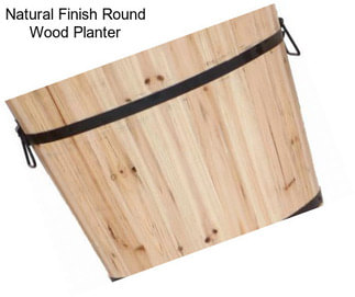 Natural Finish Round Wood Planter