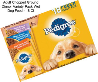 Adult Chopped Ground Dinner Variety Pack Wet Dog Food - 18 Ct