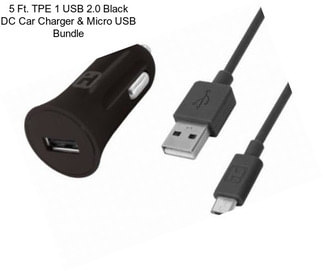5 Ft. TPE 1 USB 2.0 Black DC Car Charger & Micro USB Bundle