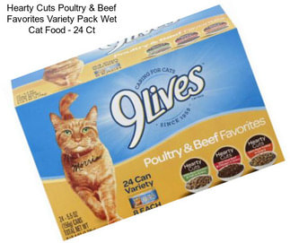 Hearty Cuts Poultry & Beef Favorites Variety Pack Wet Cat Food - 24 Ct