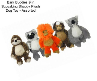 Bark Buddies 9 in Squeaking Shaggy Plush Dog Toy - Assorted